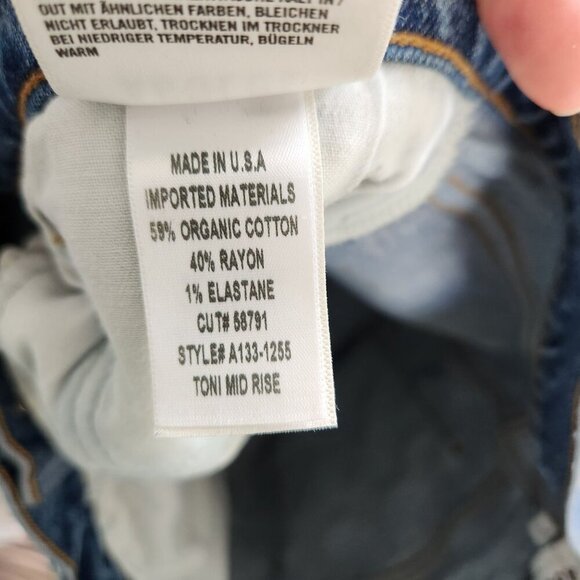 AGOLDE Toni Mid Rise Straight Jeans Medium Wash Cotton Blend Size 31 - Picture 8 of 8